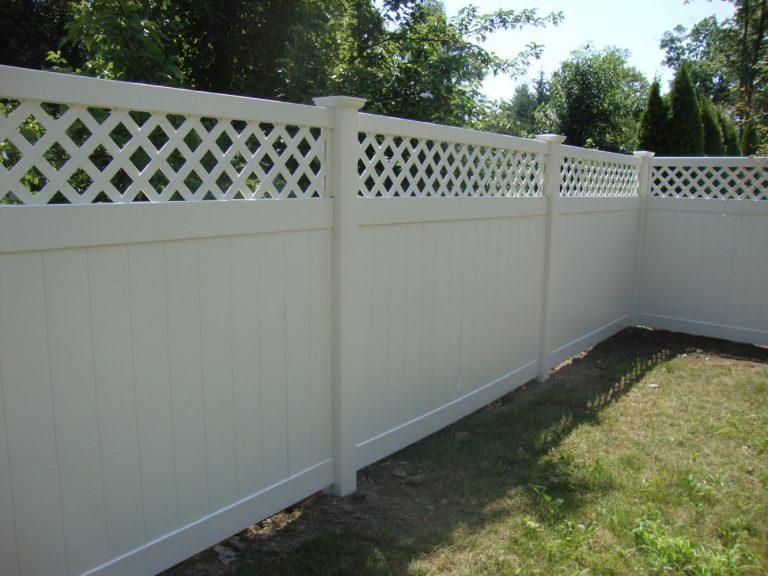 white lattice fence topper