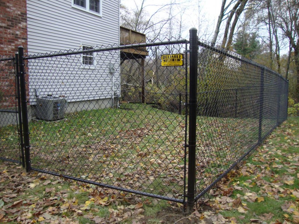 All Black Vinyl coated Chain Link with Top and Bottom Rail Reliable Fence